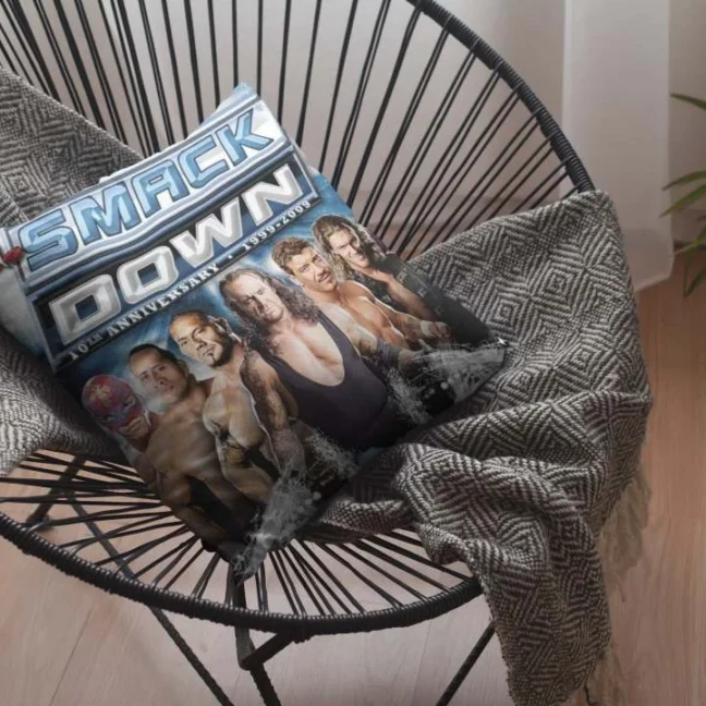 Therareparrot Wwe Smackdown Printed Quirky Cushion