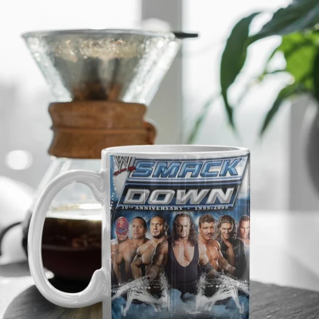 Therareparrot Wwe Smackdown Printed White Mug