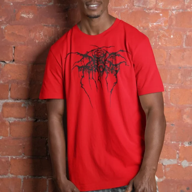 Clubofthefreaks Red Black Metal Band Logo Tshirt | Darkthrone Graphic Tee