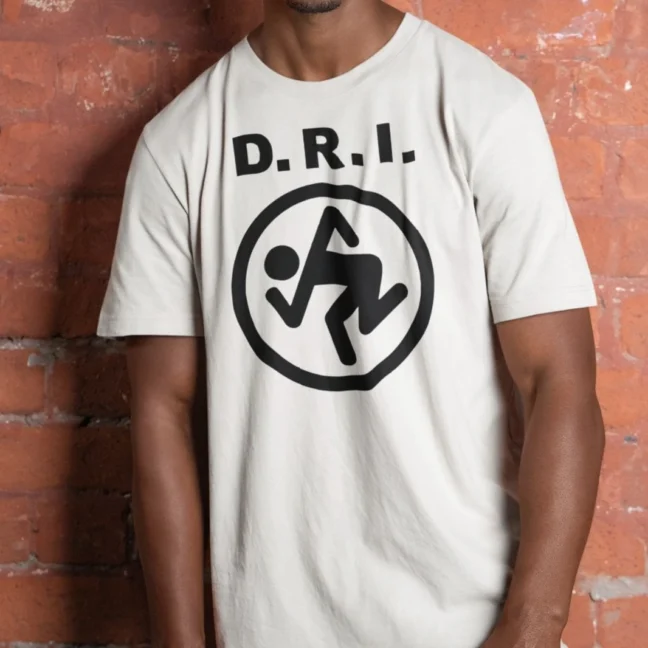 Clubofthefreaks D.R.I. Punk Band Logo Cream Tshirt Hardcore Graphic Tee