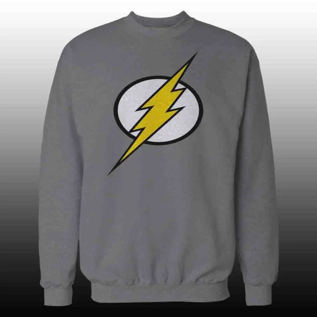 Clubofthefreaks Flash Logo Grey Hoodie Official Dc Comics Pullover Sweatshirt