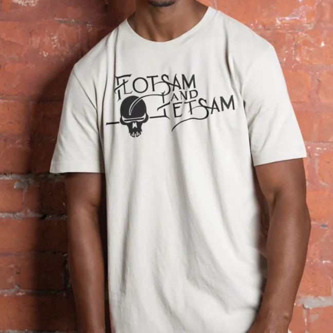 Clubofthefreaks Flotsam And Jetsam Skull Logo White Tshirt Official Thrash Metal Band Merch