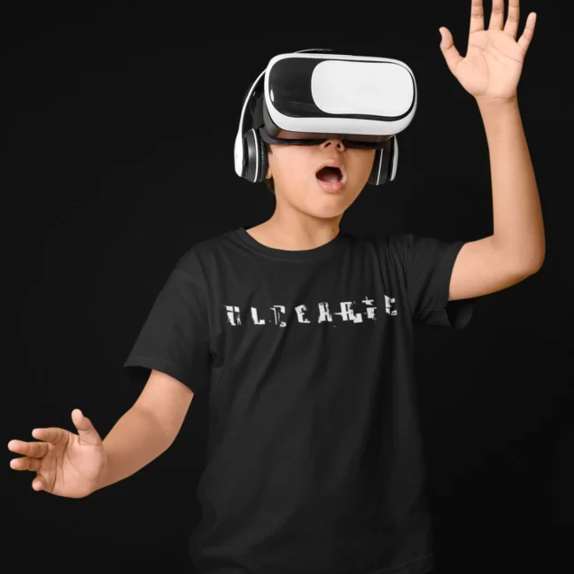 Clubofthefreaks Kids Vr Headset Gamer Tshirt Black Youth Gaming Tee