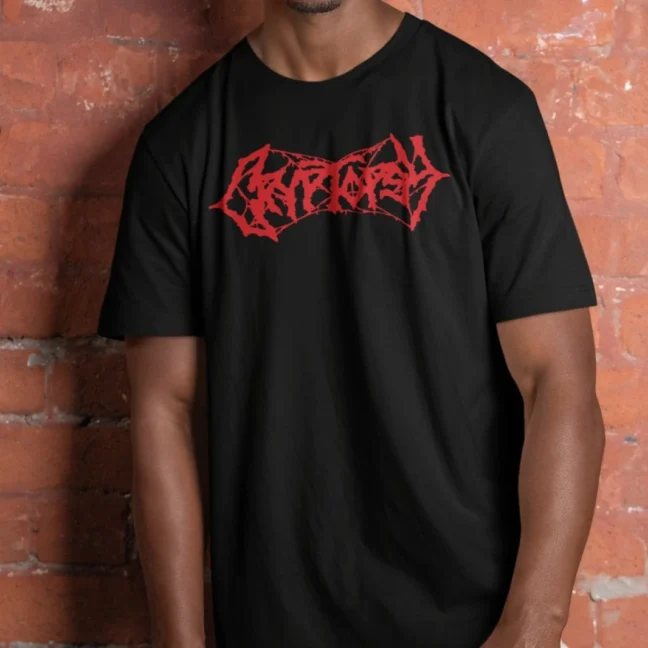 Clubofthefreaks Kryptic Black Graphic Tee Bold Logo Streetwear Tshirt
