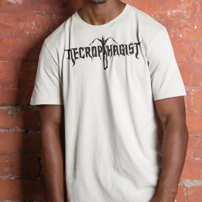 Clubofthefreaks Necrophagist Band Logo White Tshirt Official Death Metal Merch