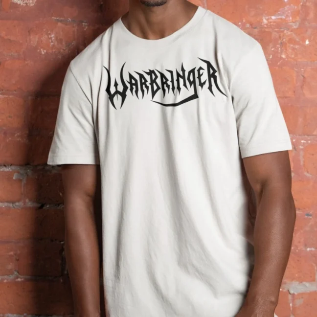 Clubofthefreaks Warbringer Heavy Metal Band Logo Tshirt Beige Tee